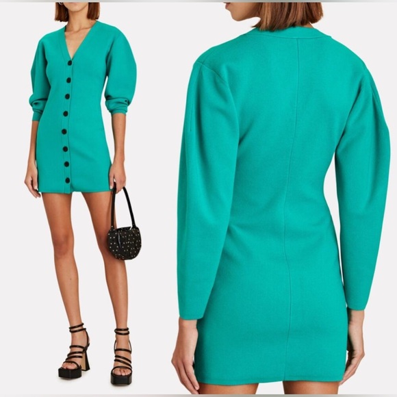 NWT A.L.C. Nate Button Down Sweater Dress Size Small Jade Green Teal - Picture 11 of 12